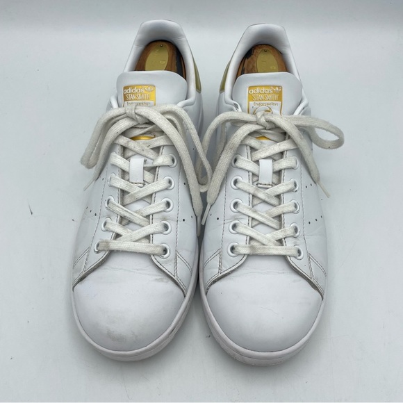 Adidas Stan Smith White/Gold Sneakers Size 8.5 Women’s - Picture 3 of 10